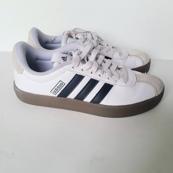 Adidas VL Court 3.0 Skateboarding Black Stripe White Sneakers Women's Size 6.5 - Picture 12 of 16